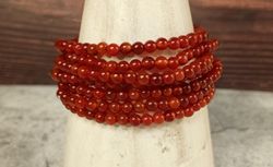 Pulsera Cornalina bola lisa 4 mm