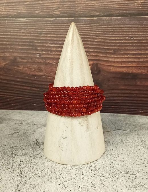 Pulsera Cornalina bola lisa 4 mm