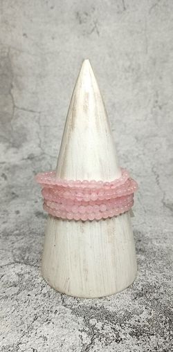 Pulsera Cuarzo rosa en bola de 4 mm