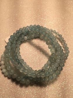 Pulsera de Aguamarina en bola de 4 - 5 mm.