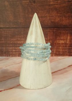 Pulsera de Aguamarina facetada 4 mm