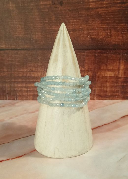 Pulsera de Aguamarina facetada 4 mm
