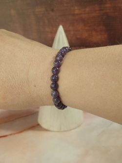 Pulsera de Amatista bola lisa 6 mm