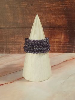 Pulsera de Amatista bola lisa 6 mm