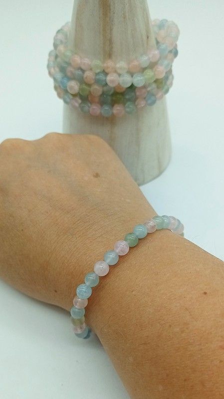 Pulsera de Berilo calidad extra en bola de 6 mm