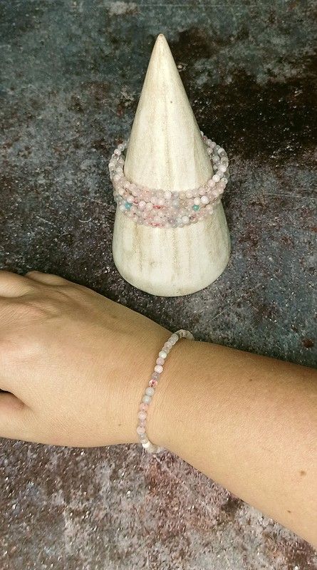 Pulsera de Berilo en bola de 4mm
