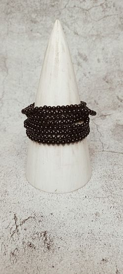 Pulsera de bola de 4 mm. de Turmalina negra (Chorlo)