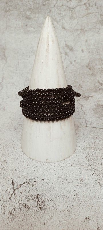 Pulsera de bola de 4 mm. de Turmalina negra (Chorlo)