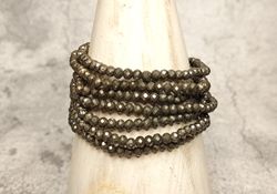 Pulsera de Pirita facetada de 4 mm.