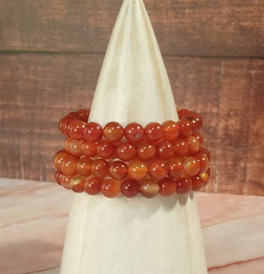 Pulsera de Cornalina 8mm bola lisa