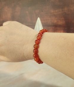 Pulsera de Cornalina 8mm bola lisa