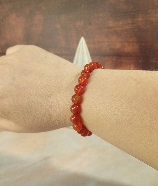 Pulsera de Cornalina 8mm bola lisa