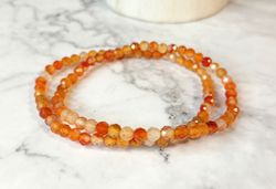 Pulsera de Cornalina facetada 4 mm