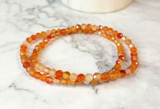 Pulsera de Cornalina facetada 4 mm