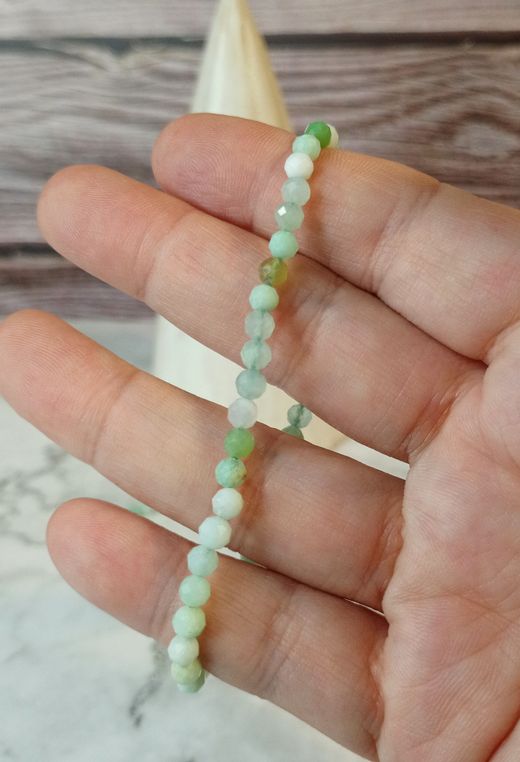 Pulsera de Crisoprasa facetada 4 mm