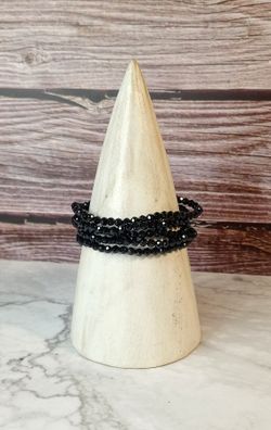 Pulsera de Espinela negra facetada 4 mm