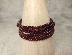 Pulsera de Granate de bola de 4mm.