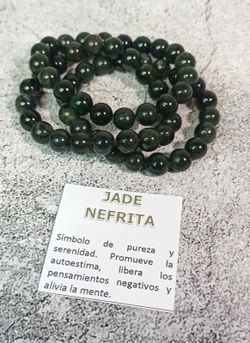 Pulsera de Jade Nefrita en bola de 8mm