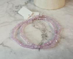 Pulsera de Kunzita facetada 3 mm