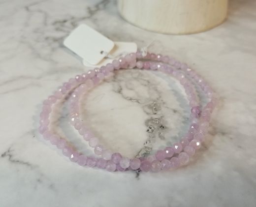 Pulsera de Kunzita facetada 3 mm
