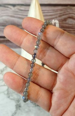 Pulsera de Labradorita bola lisa 4 mm