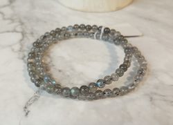 Pulsera de Labradorita bola lisa 4 mm
