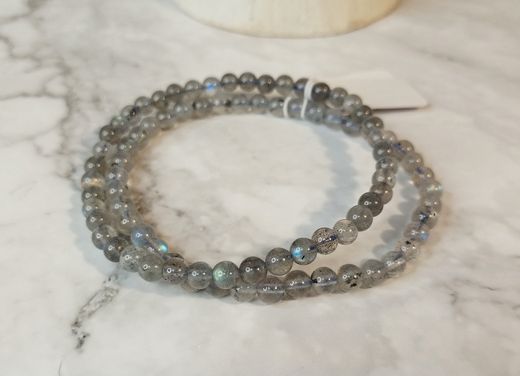 Pulsera de Labradorita bola lisa 4 mm