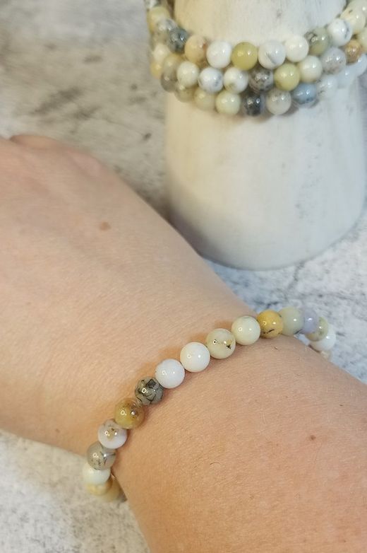 Pulsera de Merlinita bola 6 mm