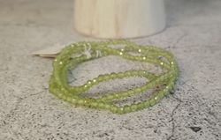 Pulsera de Olivino (Peridoto) facetada 3 mm
