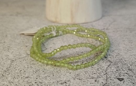 Pulsera de Olivino (Peridoto) facetada 3 mm