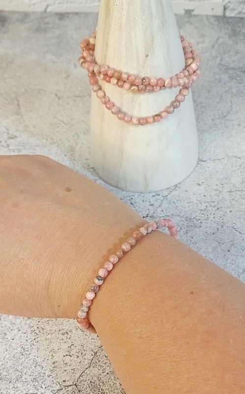 Pulsera de Rodocrosita bola 4 mm