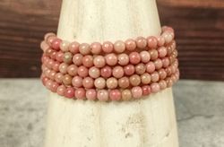 Pulsera de Rodonita bola lisa 4 mm