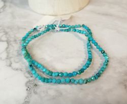 Pulsera de Turquesa facetada 3 mm