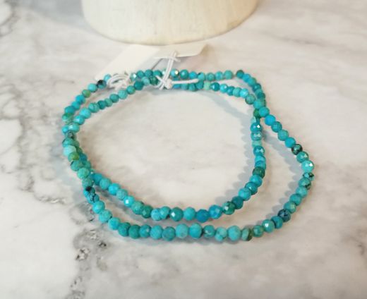 Pulsera de Turquesa facetada 3 mm