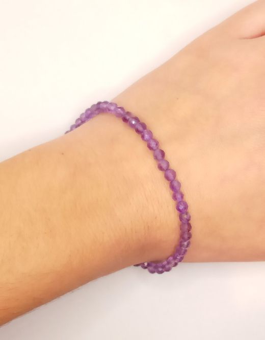 Pulsera facetada de 4mm de Amatista