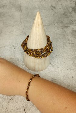 Pulsera facetada de 4mm de Ojo de tigre