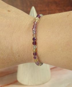Pulsera Fluorita facetada de 4 mm