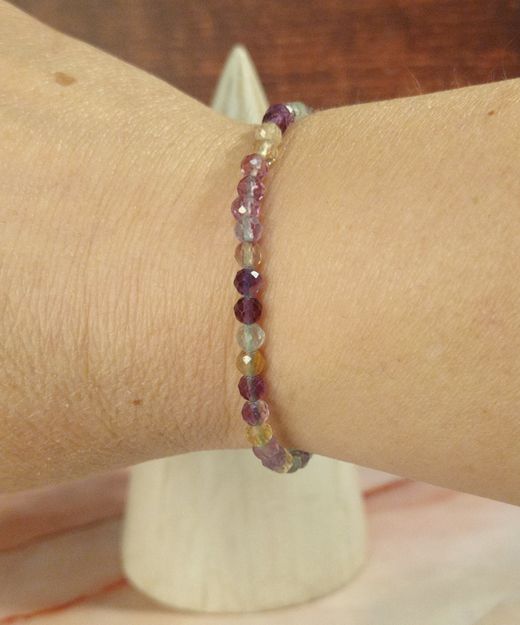 Pulsera Fluorita facetada de 4 mm