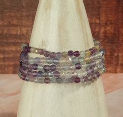 Pulsera Fluorita facetada de 4 mm