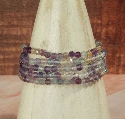 Pulsera Fluorita facetada de 4 mm
