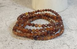 Pulsera Granate Hessonita facetada 4 mm