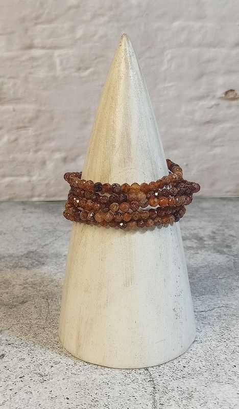 Pulsera Granate Hessonita facetada 4 mm