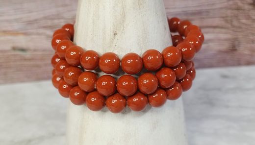 Pulsera Jaspe rojo 8 mm bola lisa