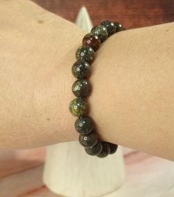 Pulsera Jaspe sangre de dragón 8 mm bola lisa