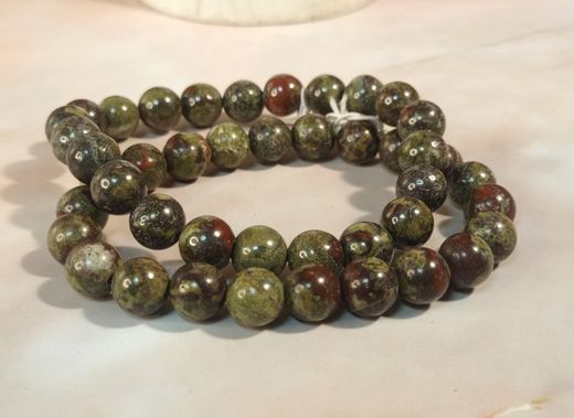 Pulsera Jaspe sangre de dragón 8 mm bola lisa
