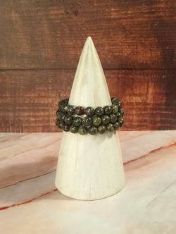 Pulsera Jaspe sangre de dragón 8 mm bola lisa