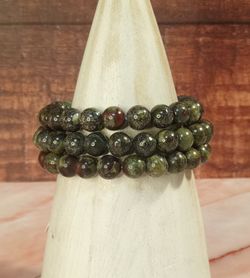 Pulsera Jaspe sangre de dragón 8 mm bola lisa