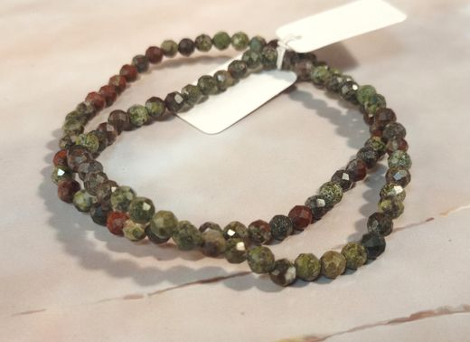 Pulsera Jaspe sangre de dragón facetada de 4 mm