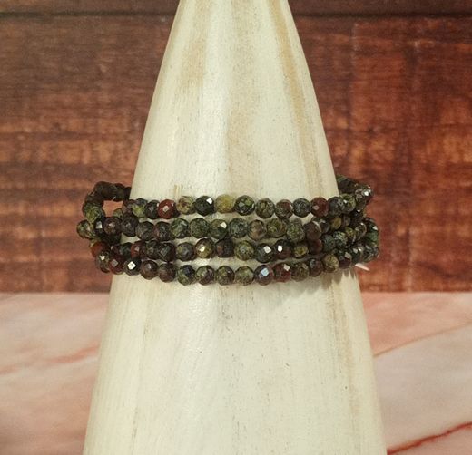 Pulsera Jaspe sangre de dragón facetada de 4 mm