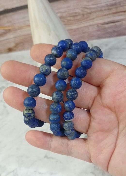 Pulsera Lapislázuli 8 mm bola lisa mate